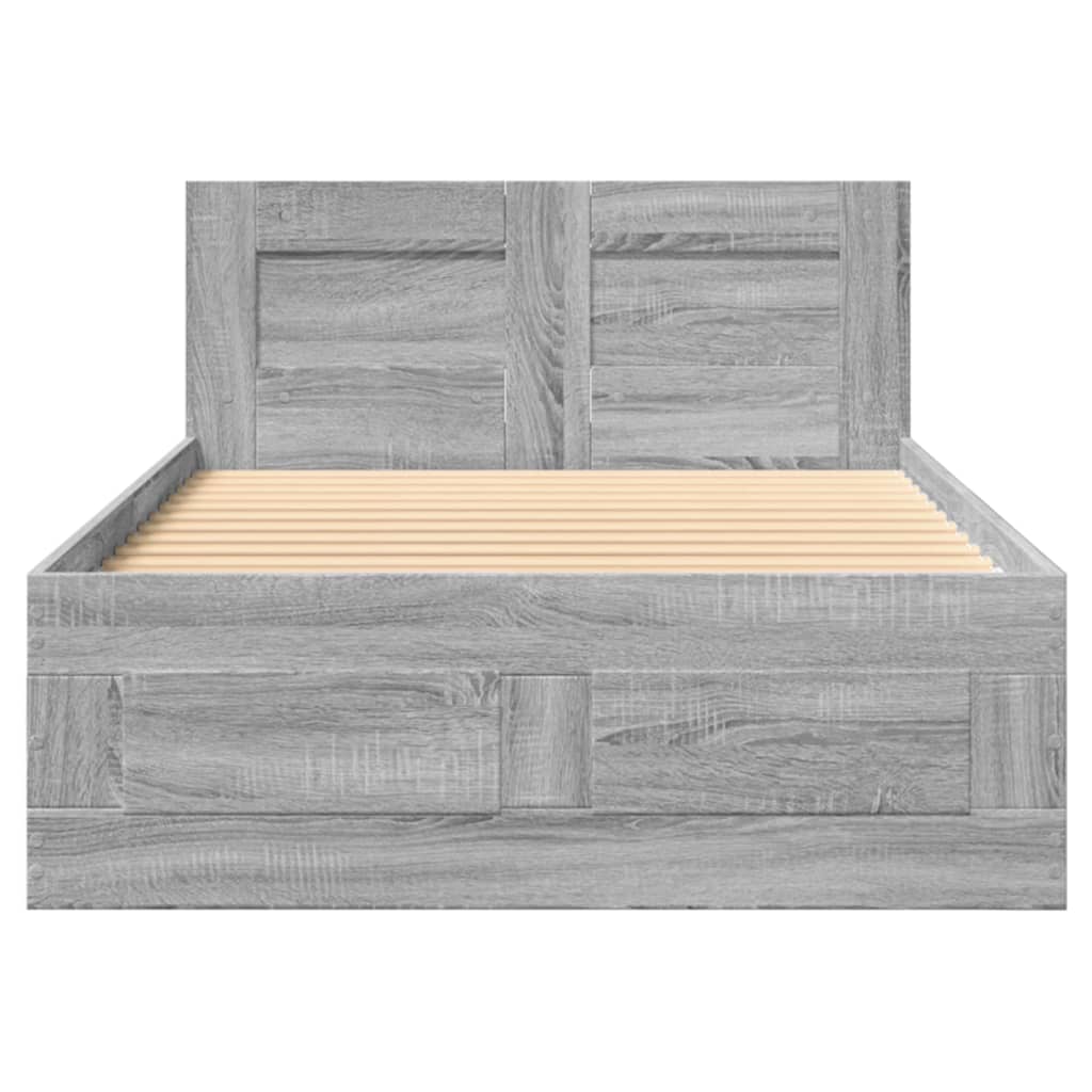 Cadre de lit avec tête de lit sans matelas sonoma gris 75x190cm - XIOS