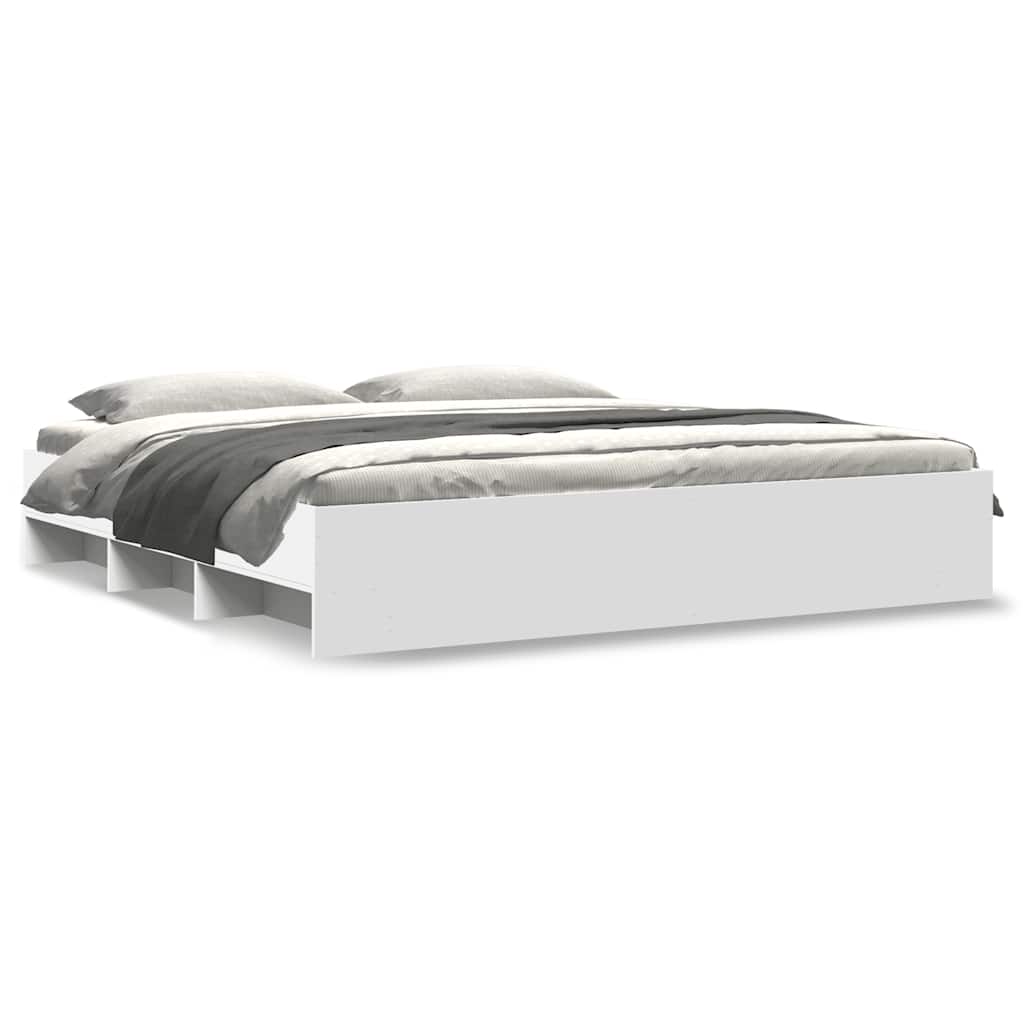 Cadre de lit sans matelas blanc 200x200 cm bois d'ingénierie - XIOS