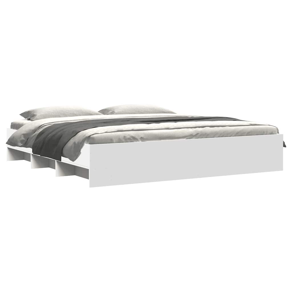 Cadre de lit sans matelas blanc 200x200 cm bois d'ingénierie - XIOS
