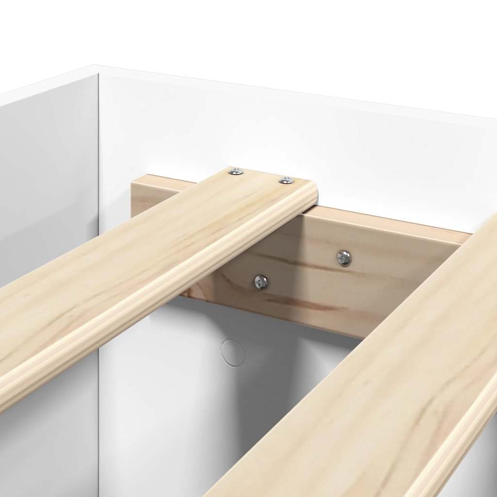 Cadre de lit sans matelas blanc 200x200 cm bois d'ingénierie - XIOS