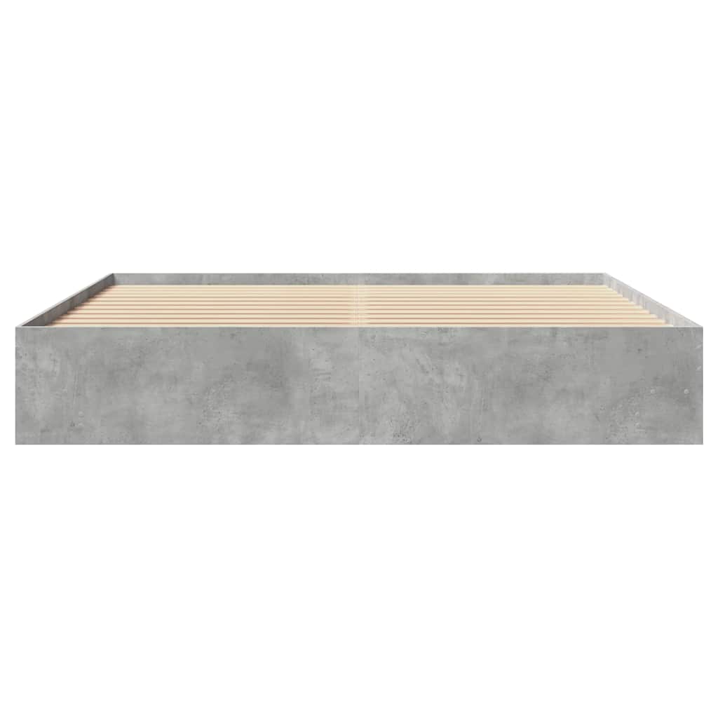 Cadre de lit sans matelas gris béton 200x200 cm bois ingénierie - XIOS