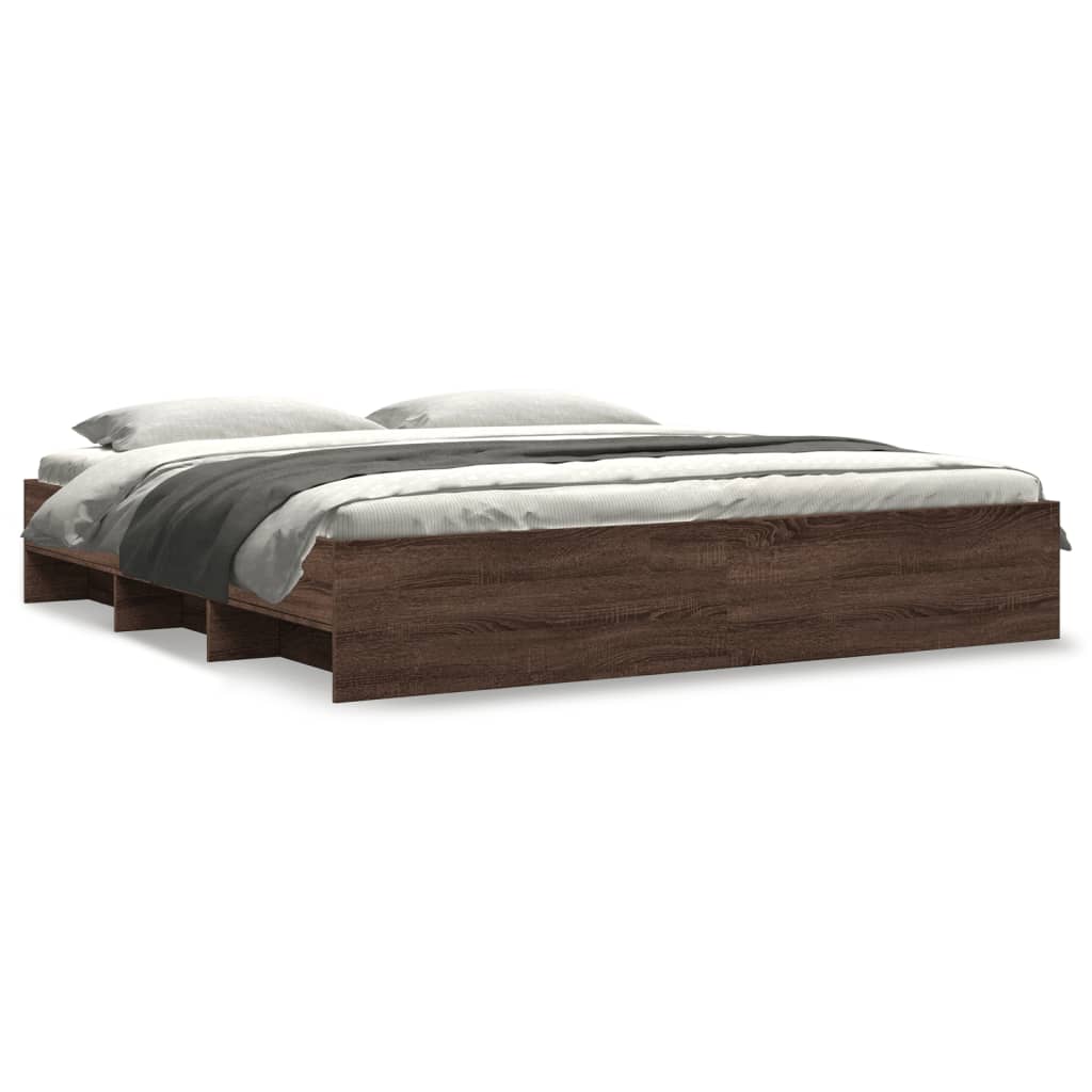 Cadre de lit sans matelas chêne marron 200x200 cm - XIOS