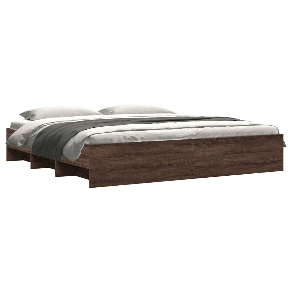 Cadre de lit sans matelas chêne marron 200x200 cm - XIOS