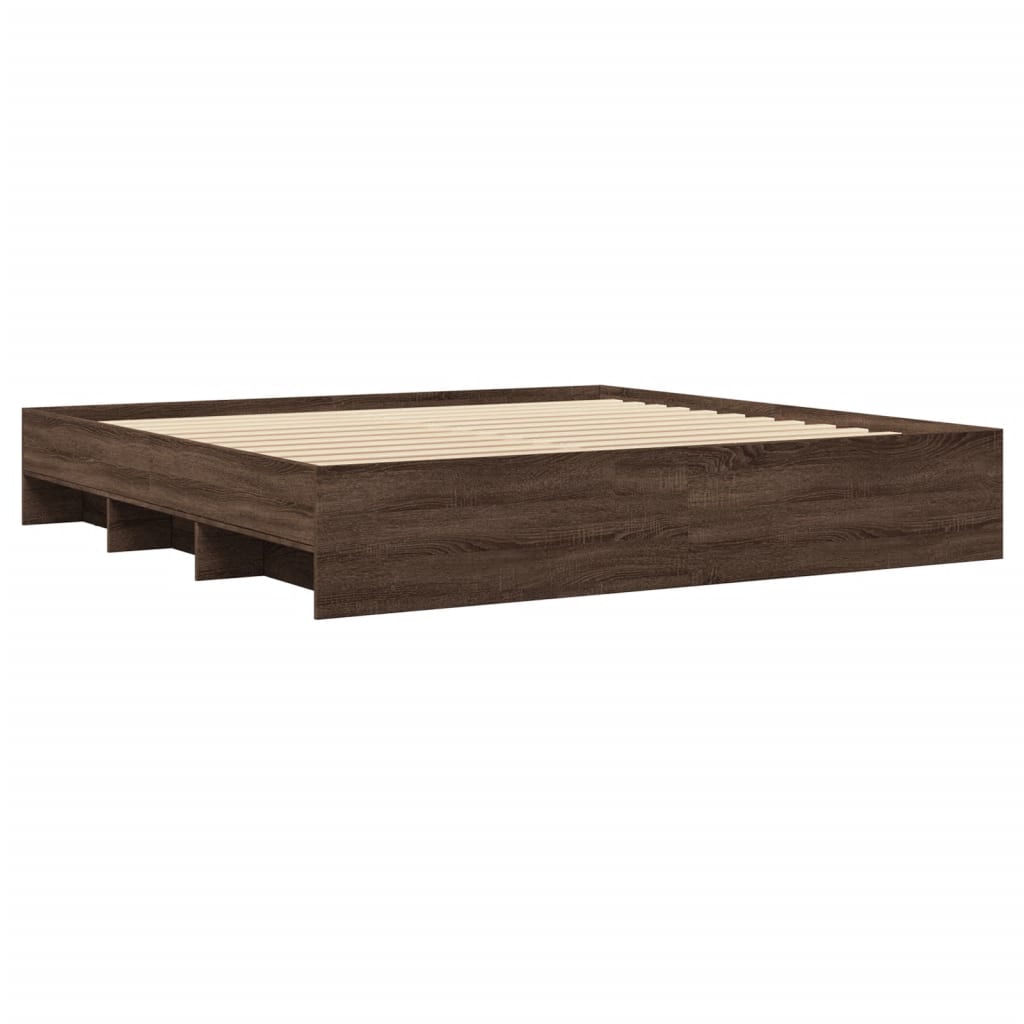 Cadre de lit sans matelas chêne marron 200x200 cm - XIOS