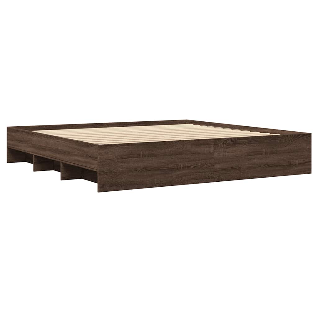 Cadre de lit sans matelas chêne marron 200x200 cm - XIOS