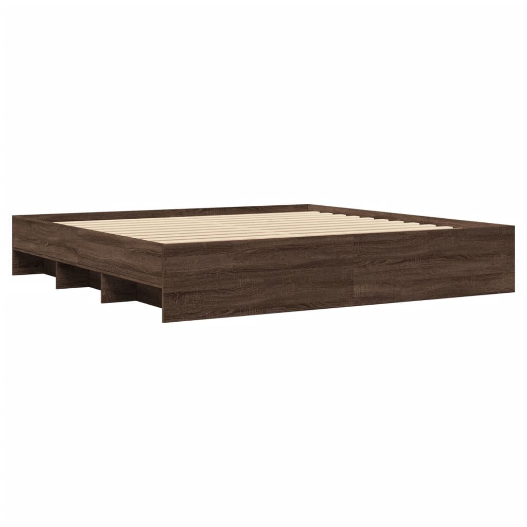 Cadre de lit sans matelas chêne marron 200x200 cm - XIOS