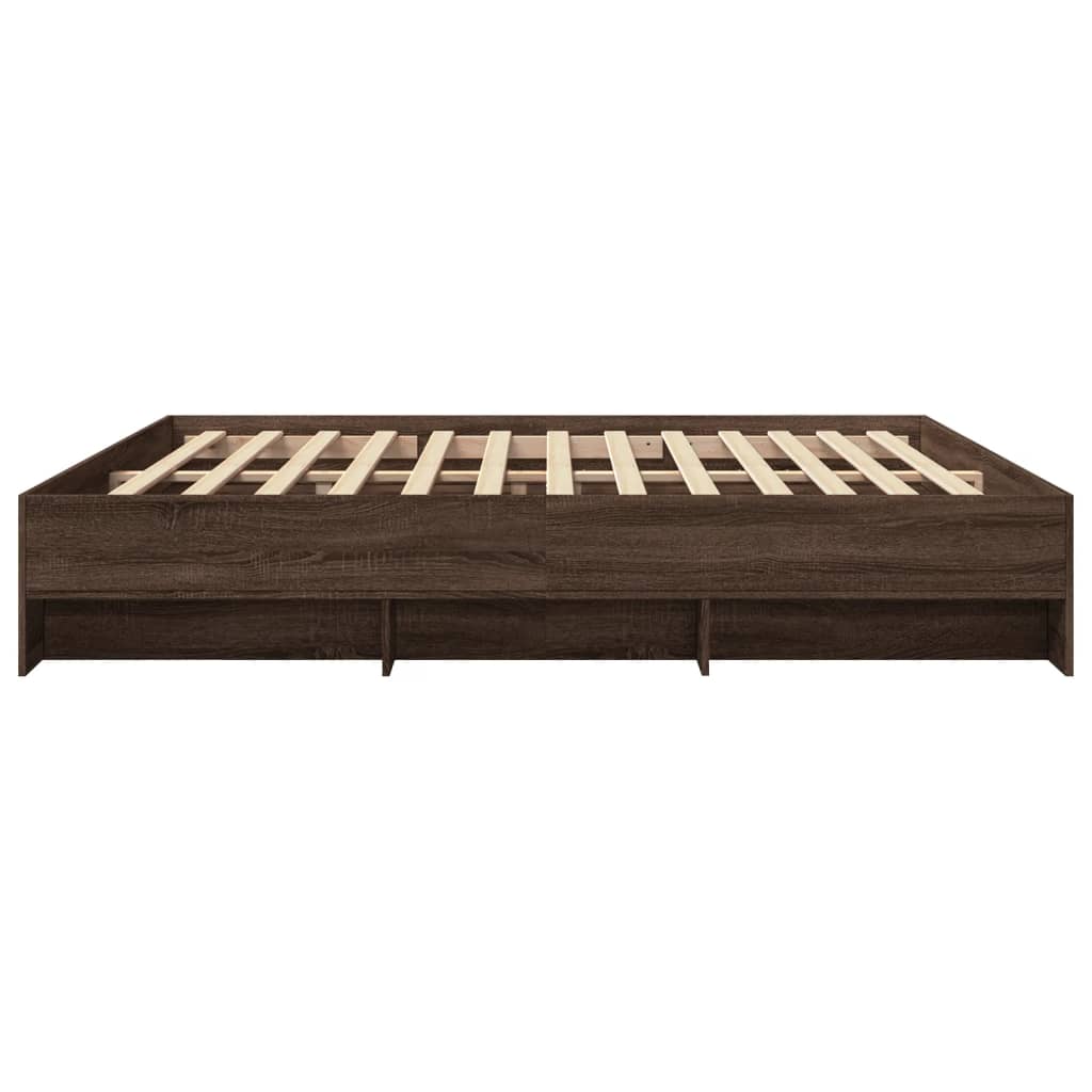 Cadre de lit sans matelas chêne marron 200x200 cm - XIOS