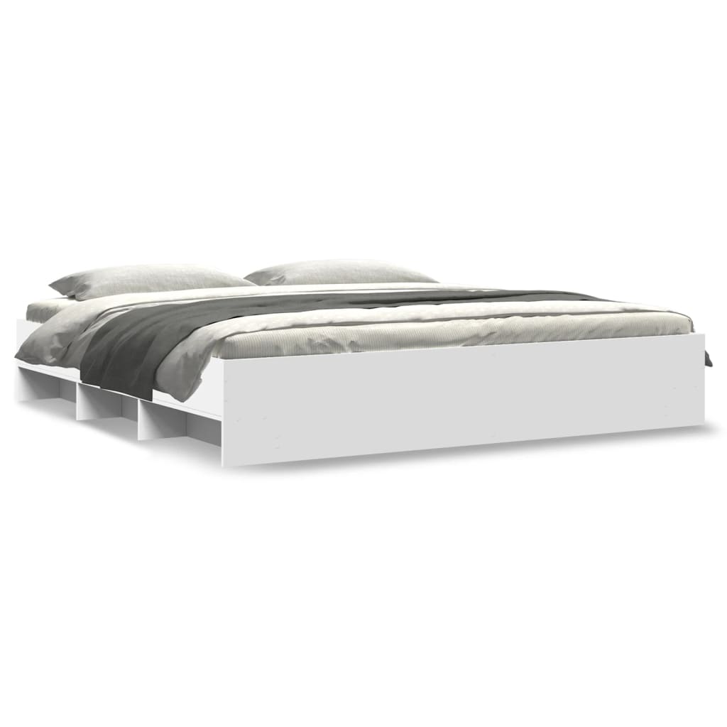 Cadre de lit sans matelas blanc 180x200 cm bois d'ingénierie - XIOS