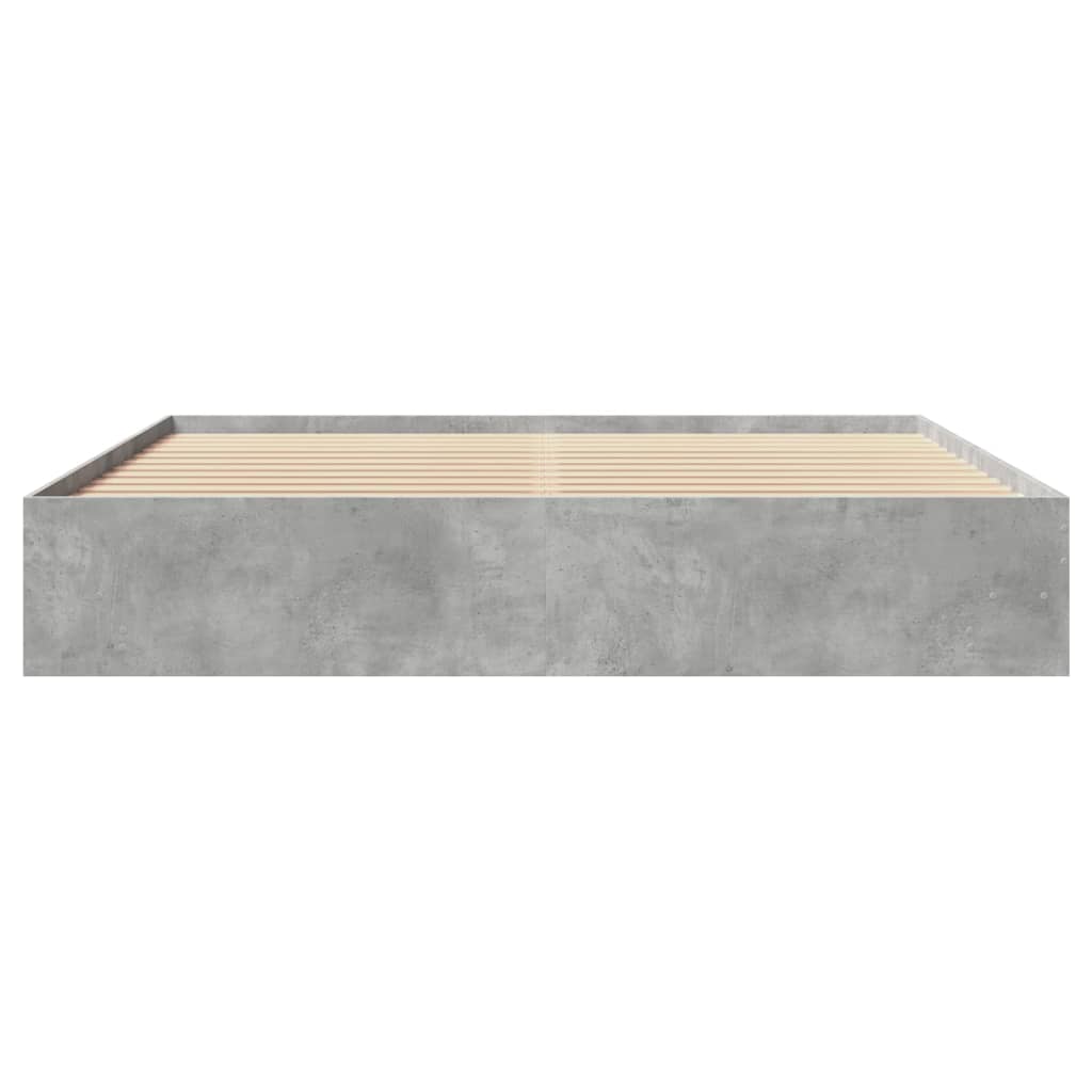 Cadre de lit sans matelas gris béton 180x200 cm bois ingénierie - XIOS