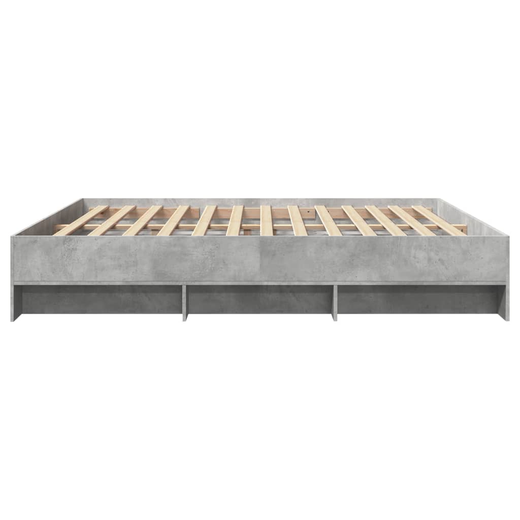 Cadre de lit sans matelas gris béton 180x200 cm bois ingénierie - XIOS