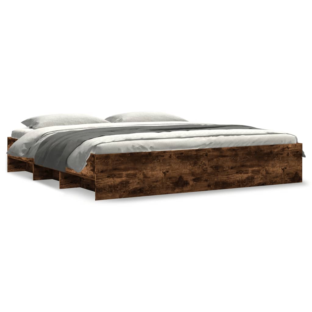 Cadre de lit sans matelas chêne fumé 180x200 cm - XIOS