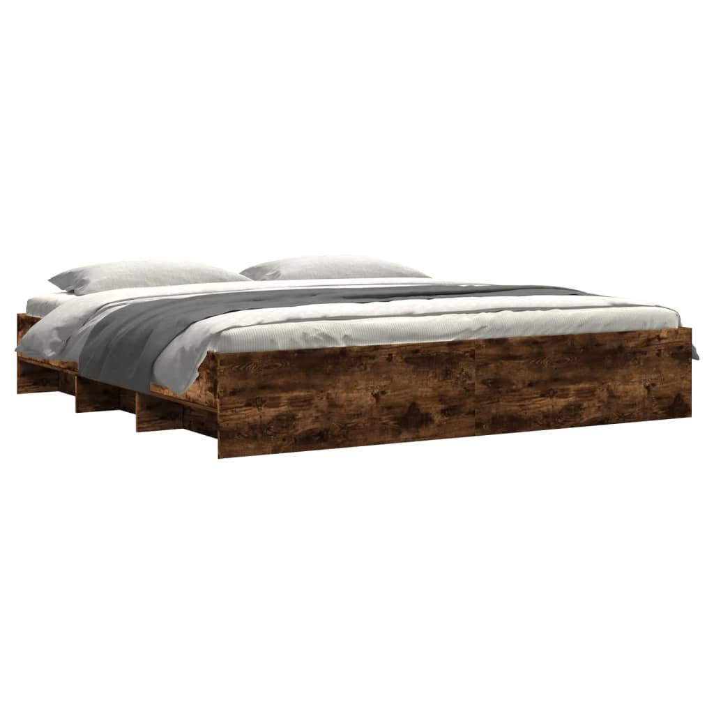 Cadre de lit sans matelas chêne fumé 180x200 cm - XIOS