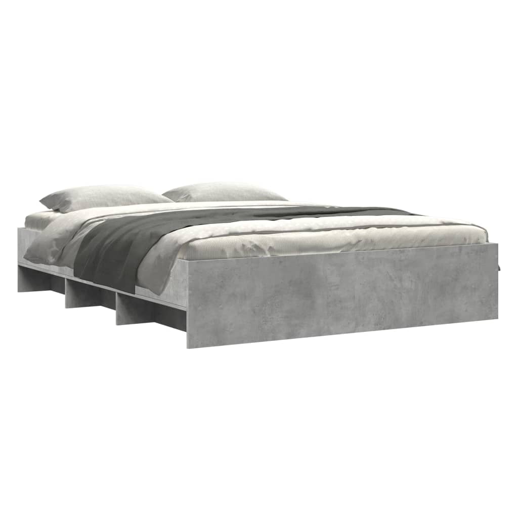 Cadre de lit sans matelas gris béton 160x200 cm bois ingénierie - XIOS