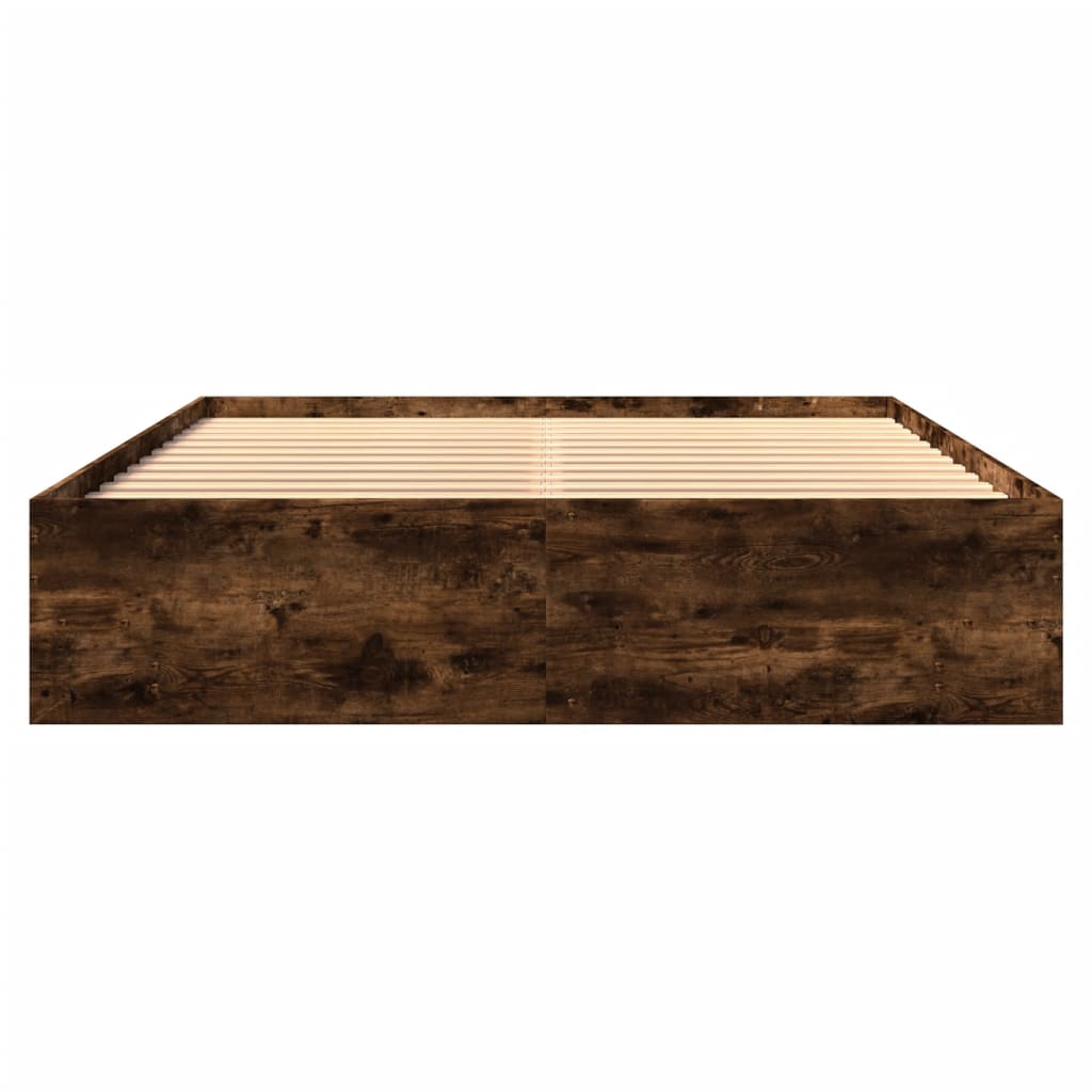 Cadre de lit sans matelas chêne fumé 160x200 cm bois ingénierie - XIOS