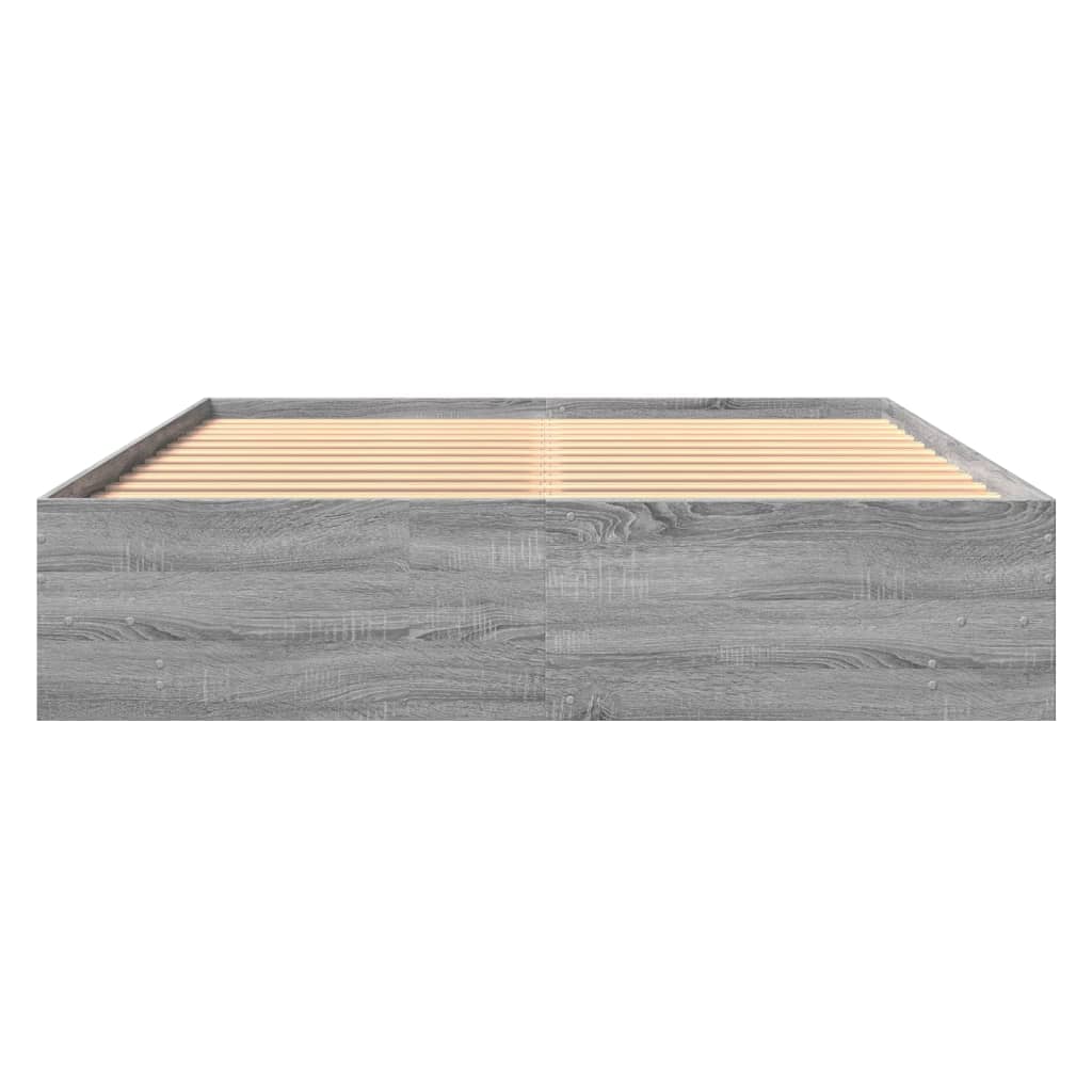 Cadre de lit sans matelas sonoma gris 160x200cm bois ingénierie - XIOS
