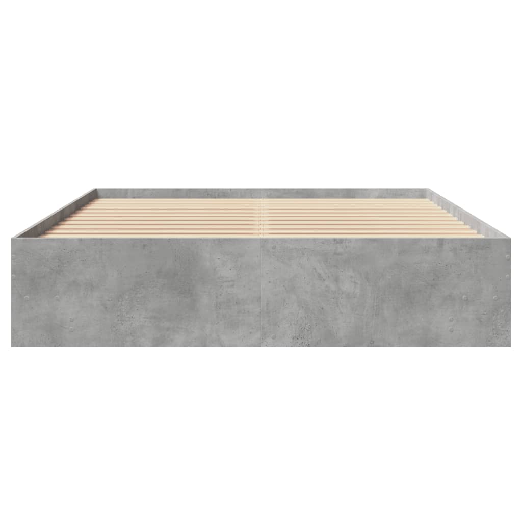 Cadre de lit sans matelas gris béton 150x200 cm bois ingénierie - XIOS
