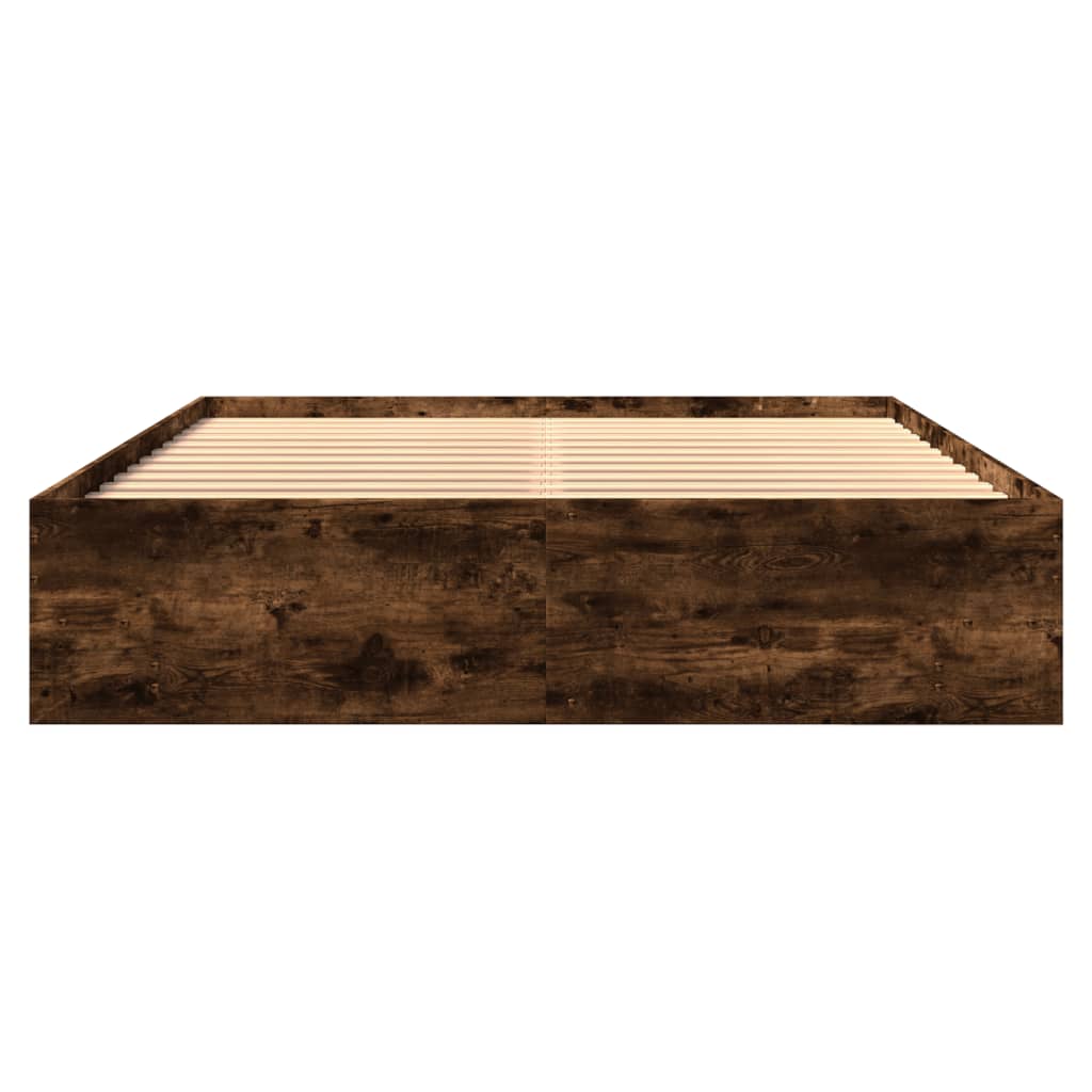 Cadre de lit sans matelas chêne fumé 150x200 cm bois ingénierie - XIOS