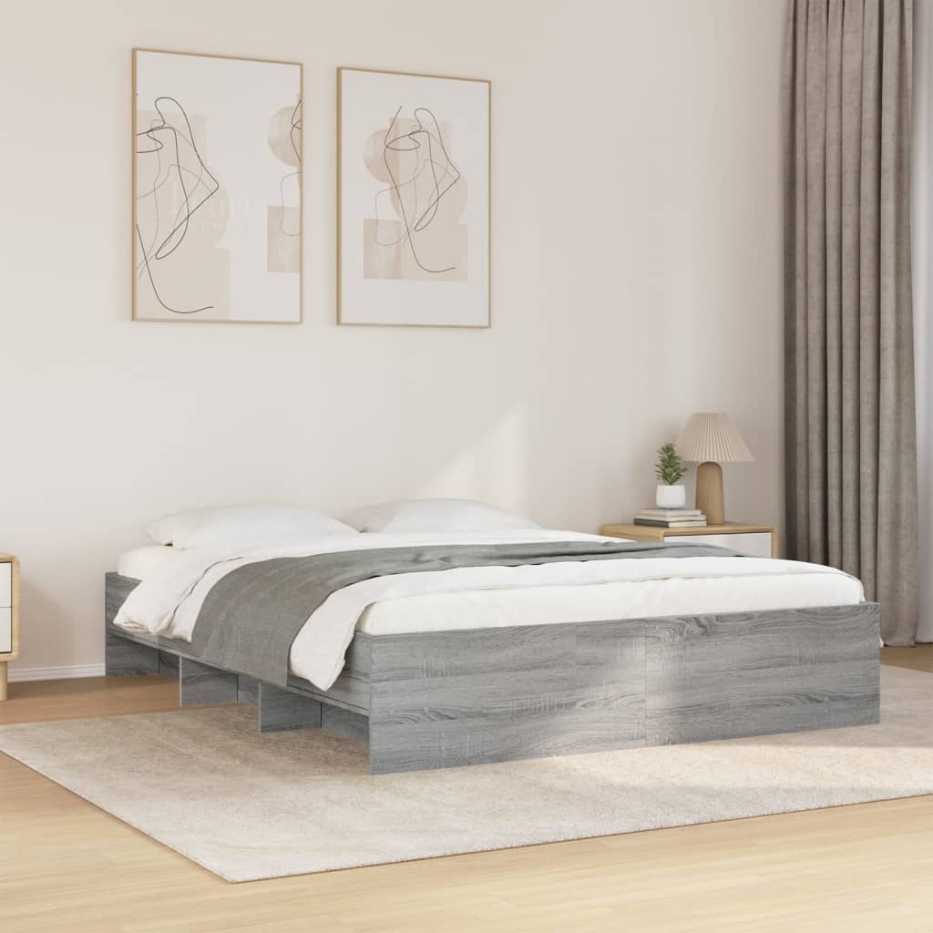 Cadre de lit sans matelas sonoma gris 150x200 cm - XIOS