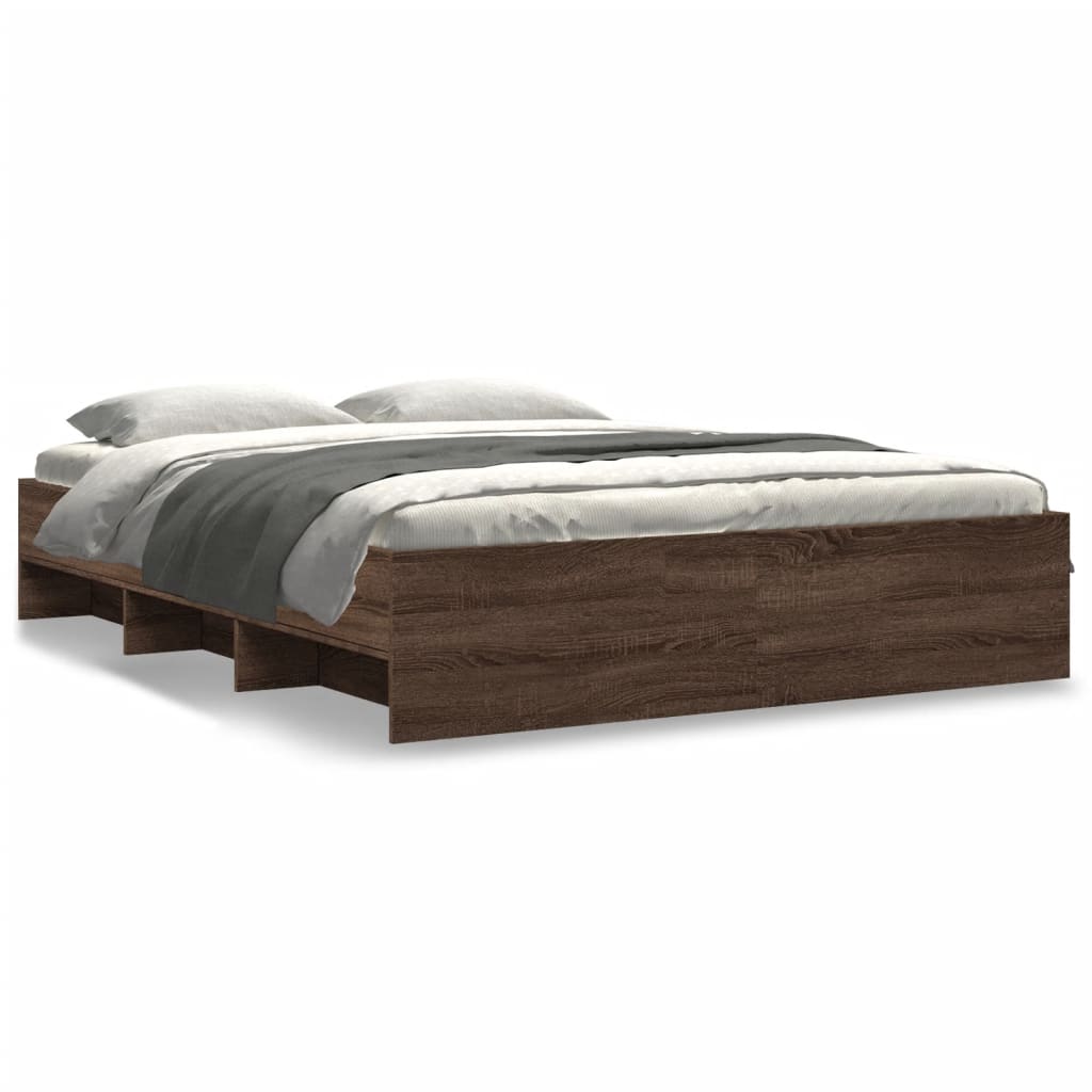 Cadre de lit sans matelas chêne marron 150x200 cm - XIOS