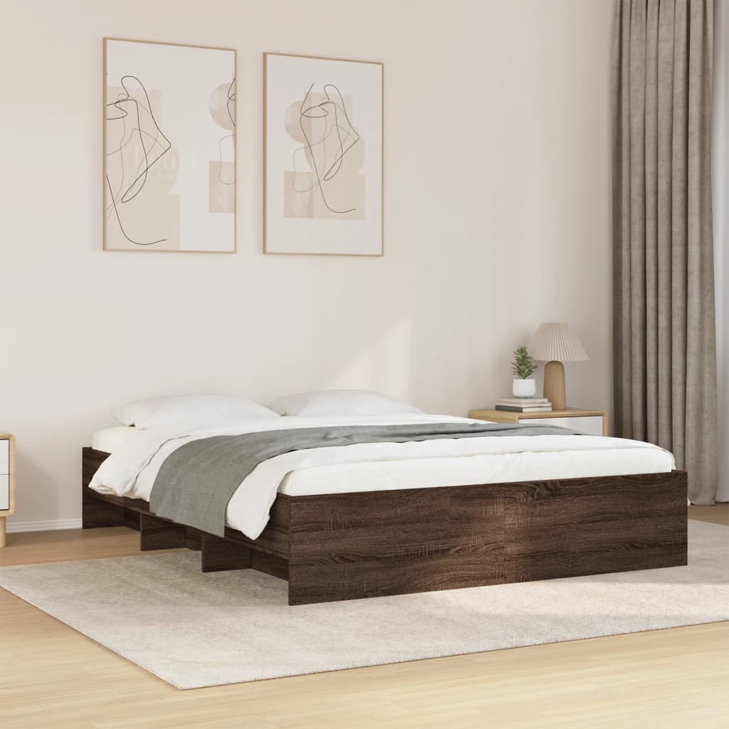 Cadre de lit sans matelas chêne marron 150x200 cm - XIOS
