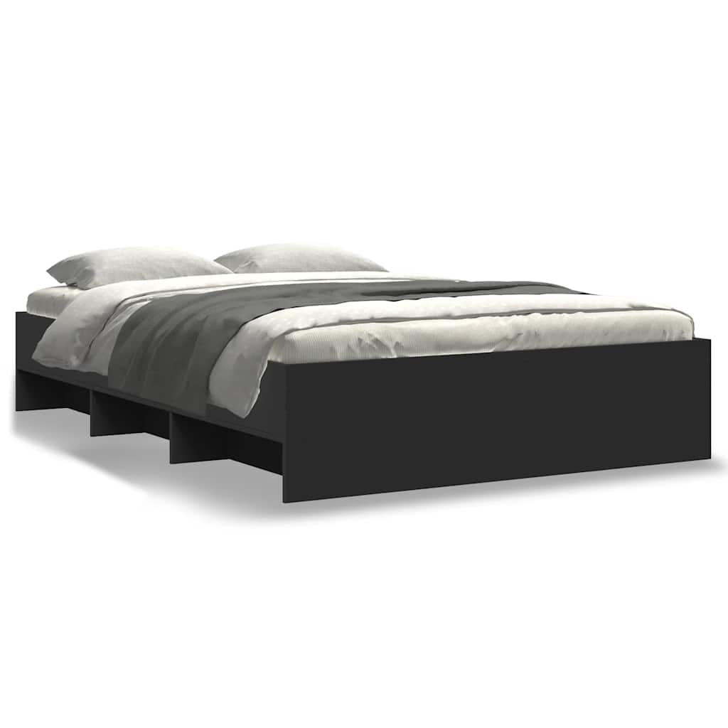 Cadre de lit sans matelas noir 140x200 cm bois d'ingénierie