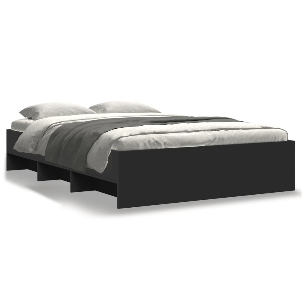 Cadre de lit sans matelas noir 140x200 cm bois d'ingénierie - XIOS