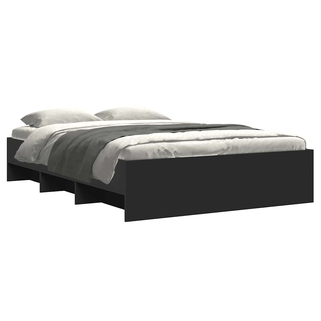 Cadre de lit sans matelas noir 140x200 cm bois d'ingénierie