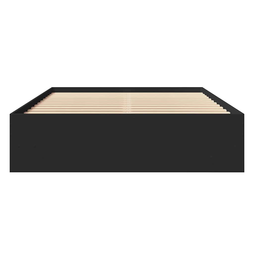 Cadre de lit sans matelas noir 140x200 cm bois d'ingénierie