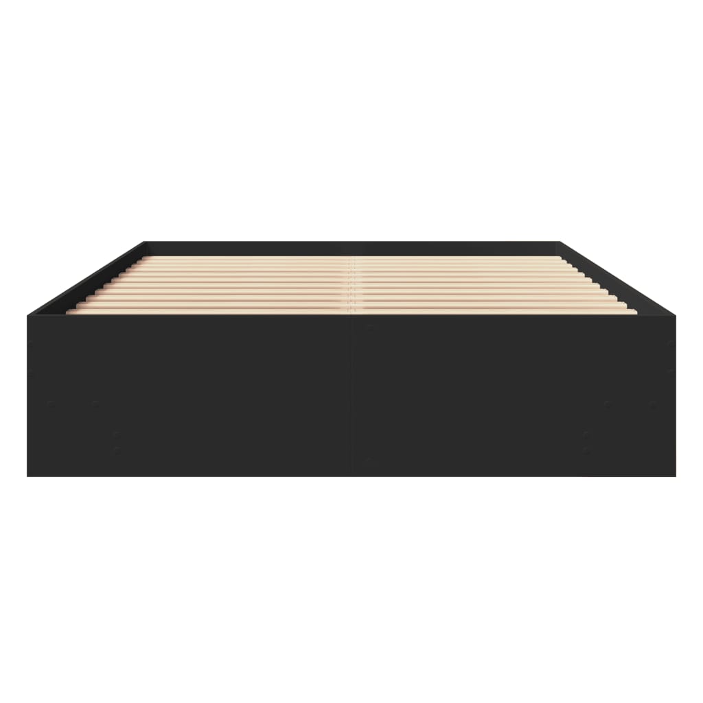 Cadre de lit sans matelas noir 140x200 cm bois d'ingénierie - XIOS