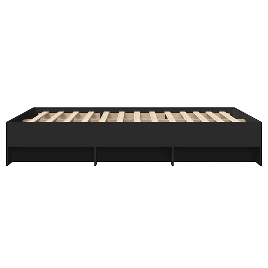 Cadre de lit sans matelas noir 140x200 cm bois d'ingénierie