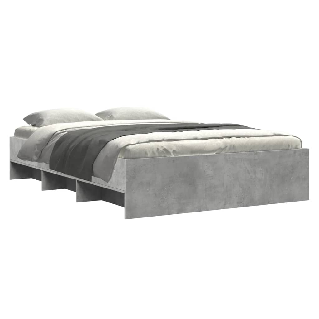 Cadre de lit sans matelas gris béton 140x200 cm bois ingénierie - XIOS