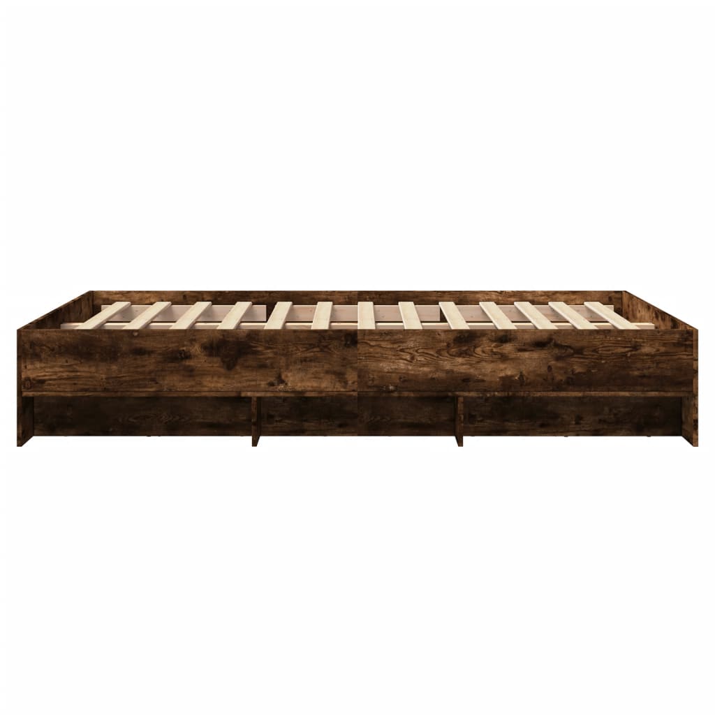 Cadre de lit sans matelas chêne fumé 140x200 cm bois ingénierie - XIOS