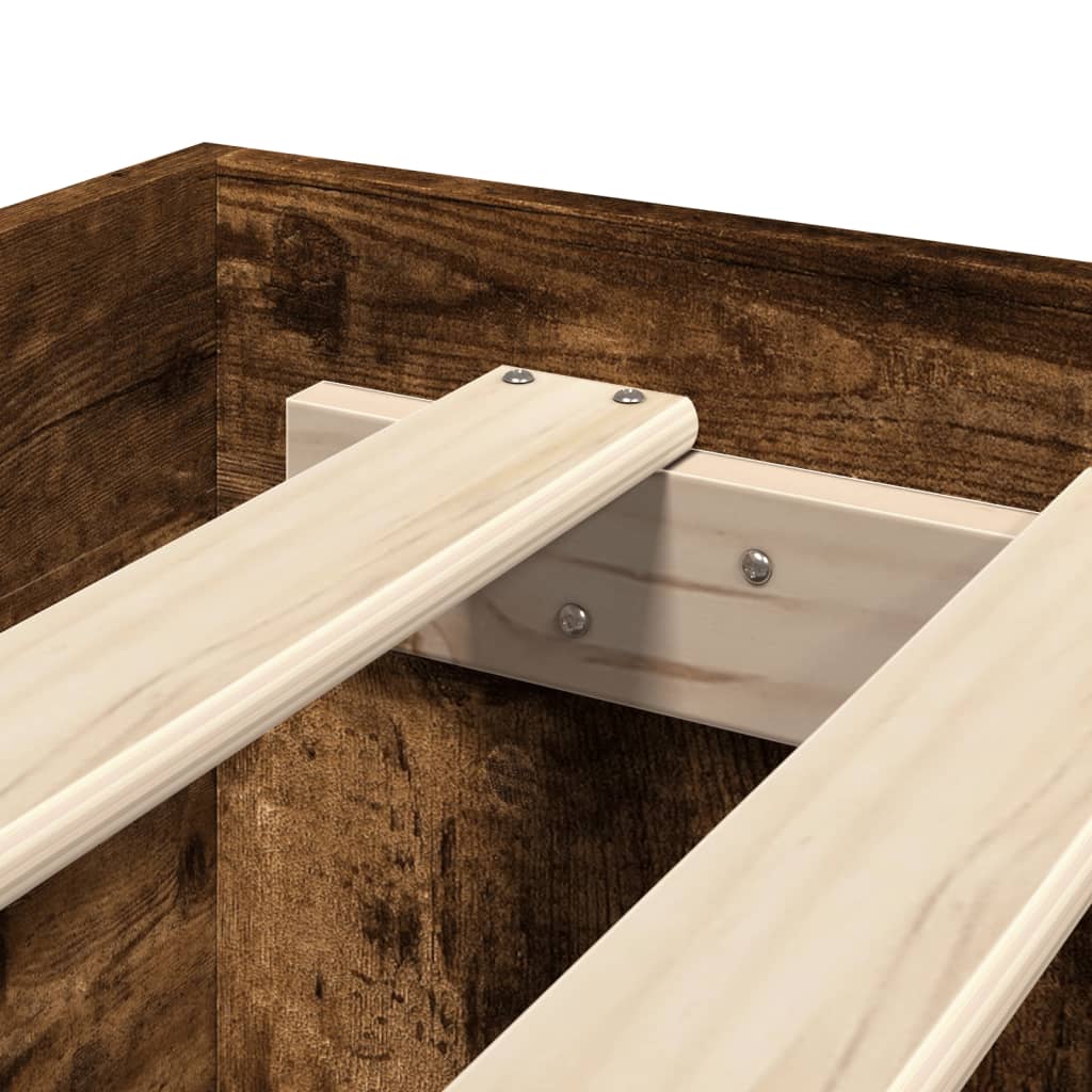 Cadre de lit sans matelas chêne fumé 140x200 cm bois ingénierie - XIOS