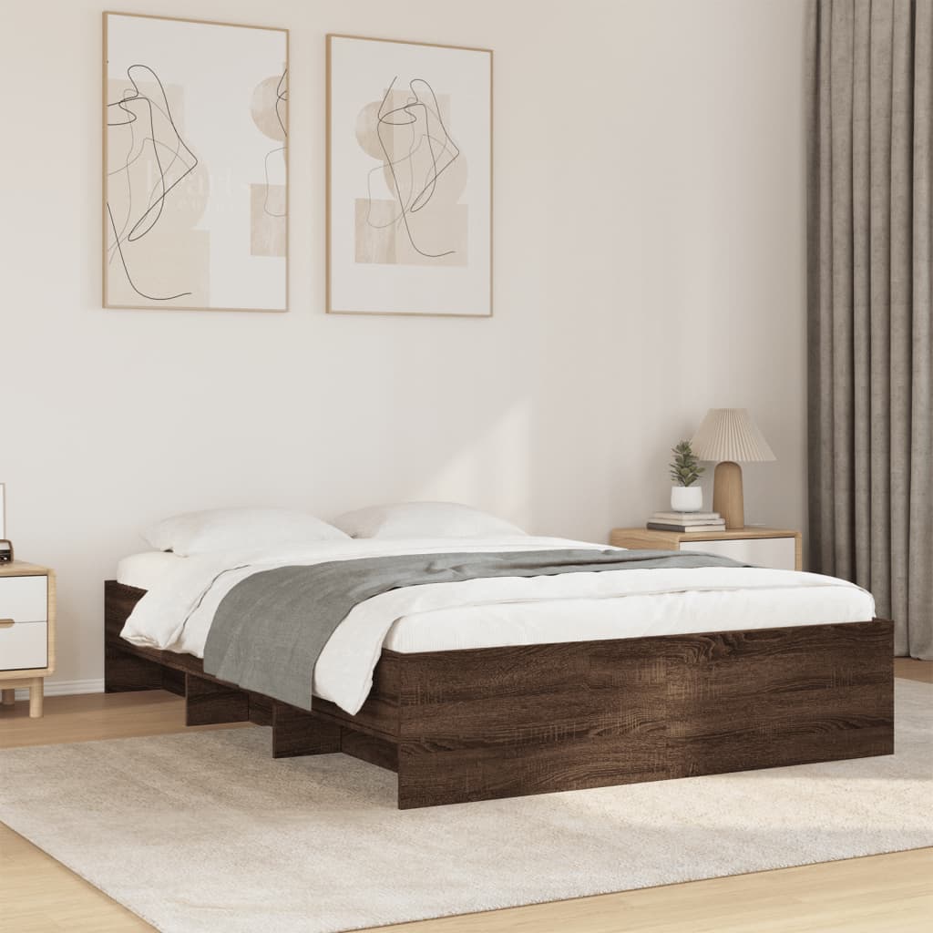Cadre de lit sans matelas chêne marron 140x200 cm - XIOS