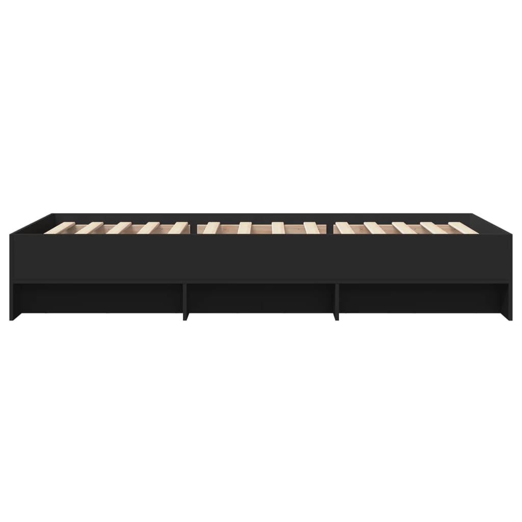 Cadre de lit sans matelas noir 100x200 cm bois d'ingénierie - XIOS