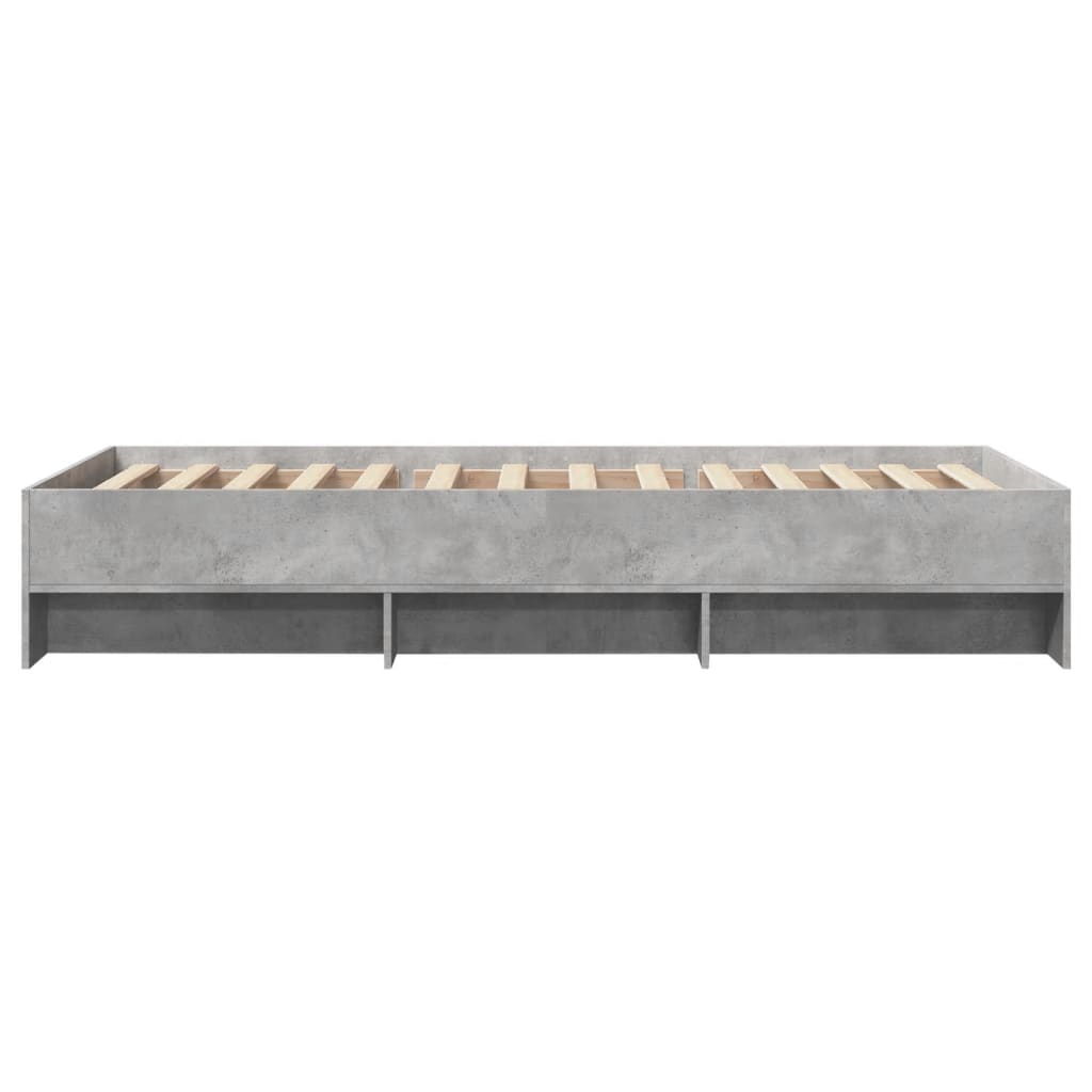 Cadre de lit sans matelas gris béton 90x200cm bois d'ingénierie - XIOS