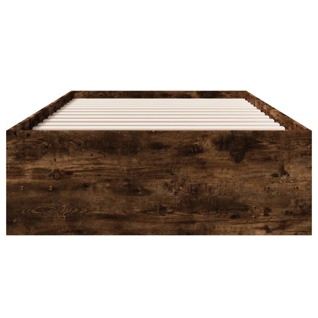 Cadre de lit sans matelas chêne fumé 90x200cm bois d'ingénierie - XIOS