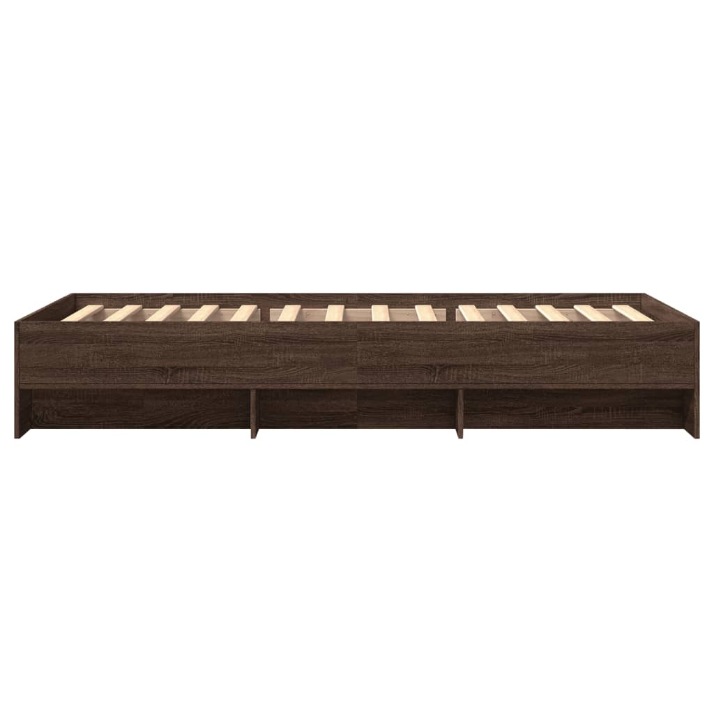 Cadre de lit sans matelas chêne marron 90x200cm bois ingénierie - XIOS