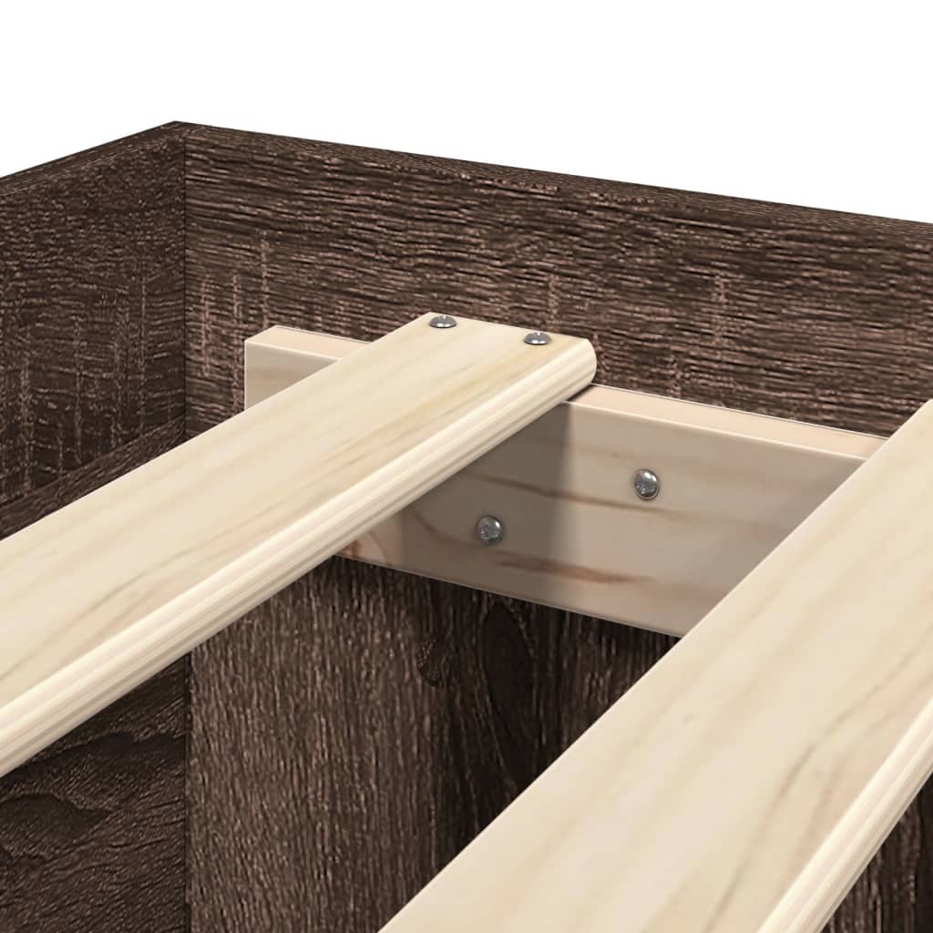 Cadre de lit sans matelas chêne marron 90x200cm bois ingénierie - XIOS