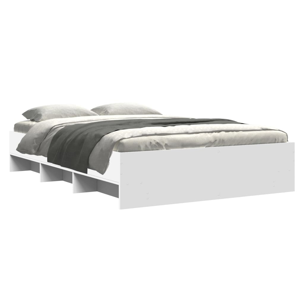 Cadre de lit sans matelas blanc 140x190 cm bois d'ingénierie - XIOS