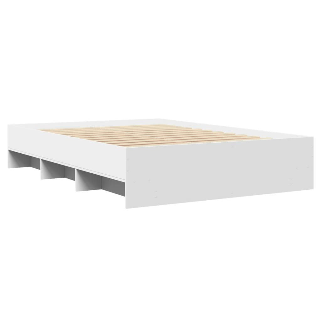 Cadre de lit sans matelas blanc 140x190 cm bois d'ingénierie - XIOS