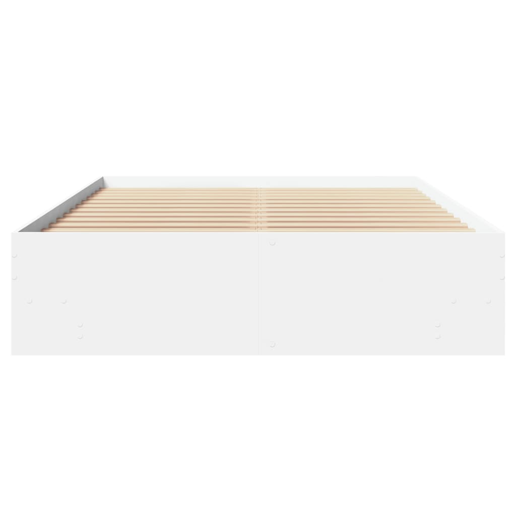 Cadre de lit sans matelas blanc 140x190 cm bois d'ingénierie - XIOS