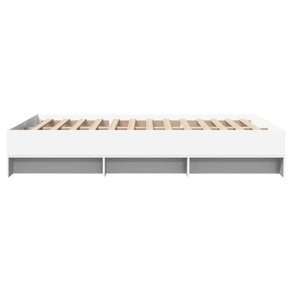 Cadre de lit sans matelas blanc 140x190 cm bois d'ingénierie - XIOS