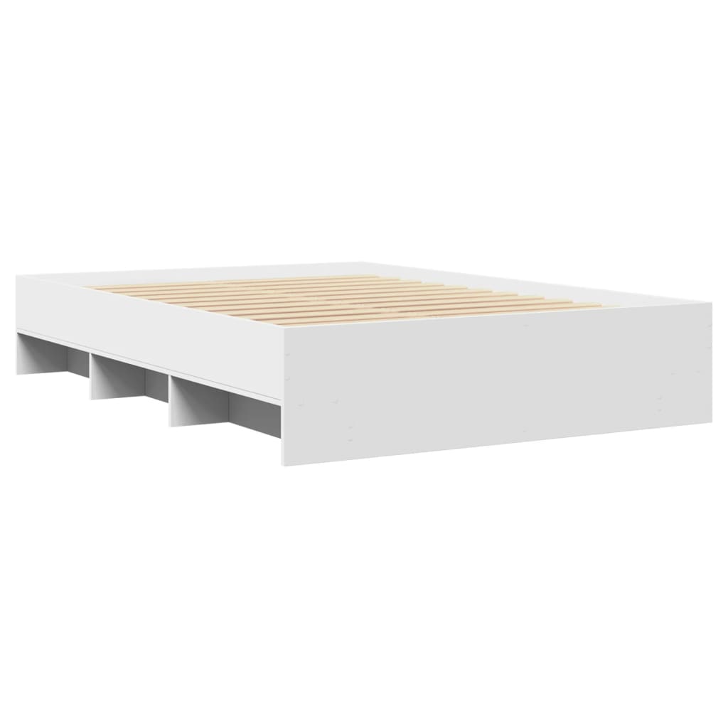 Cadre de lit sans matelas blanc 140x190 cm bois d'ingénierie - XIOS