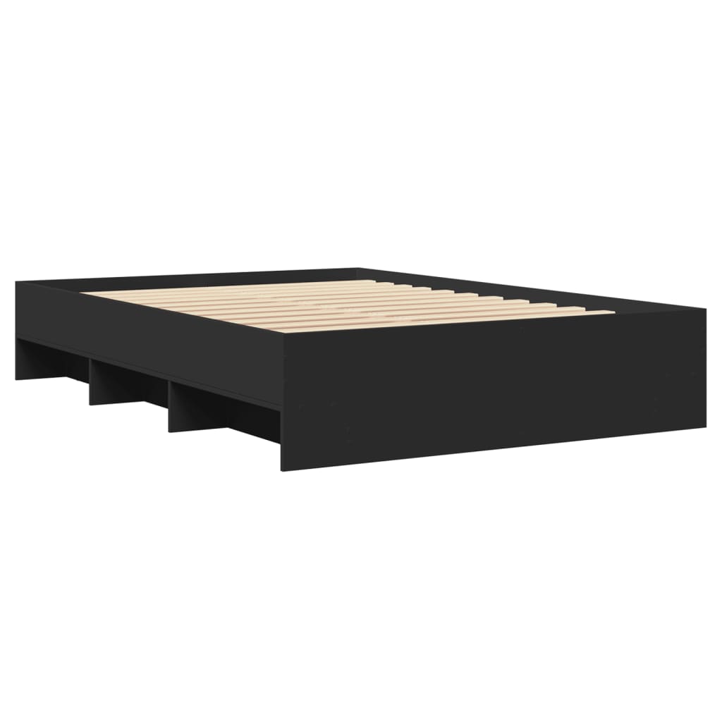 Cadre de lit sans matelas noir 140x190 cm bois d'ingénierie - XIOS
