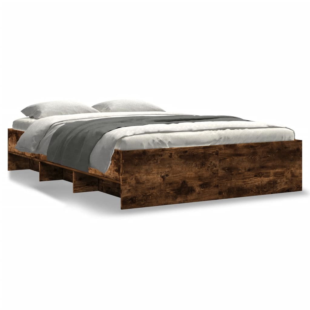 Cadre de lit sans matelas chêne fumé 140x190 cm bois ingénierie - XIOS