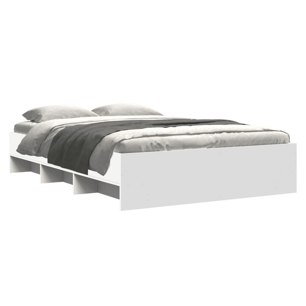 Cadre de lit sans matelas blanc 135x190 cm bois d'ingénierie - XIOS