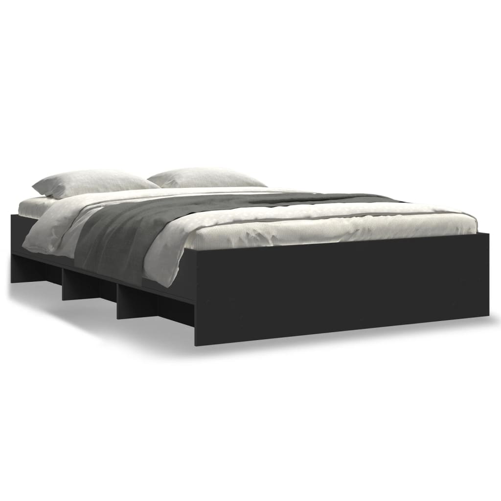 Cadre de lit sans matelas noir 135x190 cm bois d'ingénierie - XIOS