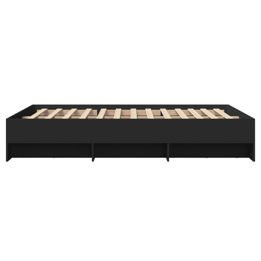 Cadre de lit sans matelas noir 135x190 cm bois d'ingénierie - XIOS