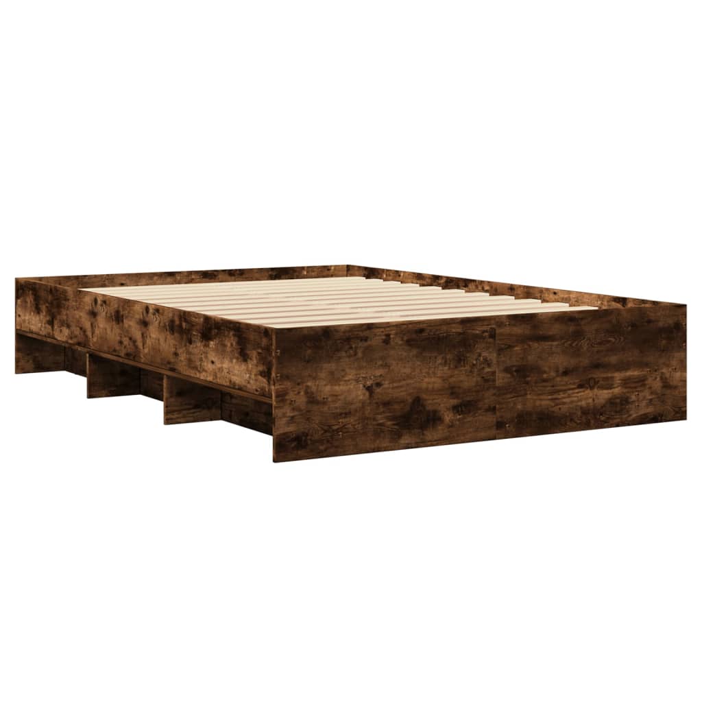 Cadre de lit sans matelas chêne fumé 135x190 cm bois ingénierie - XIOS